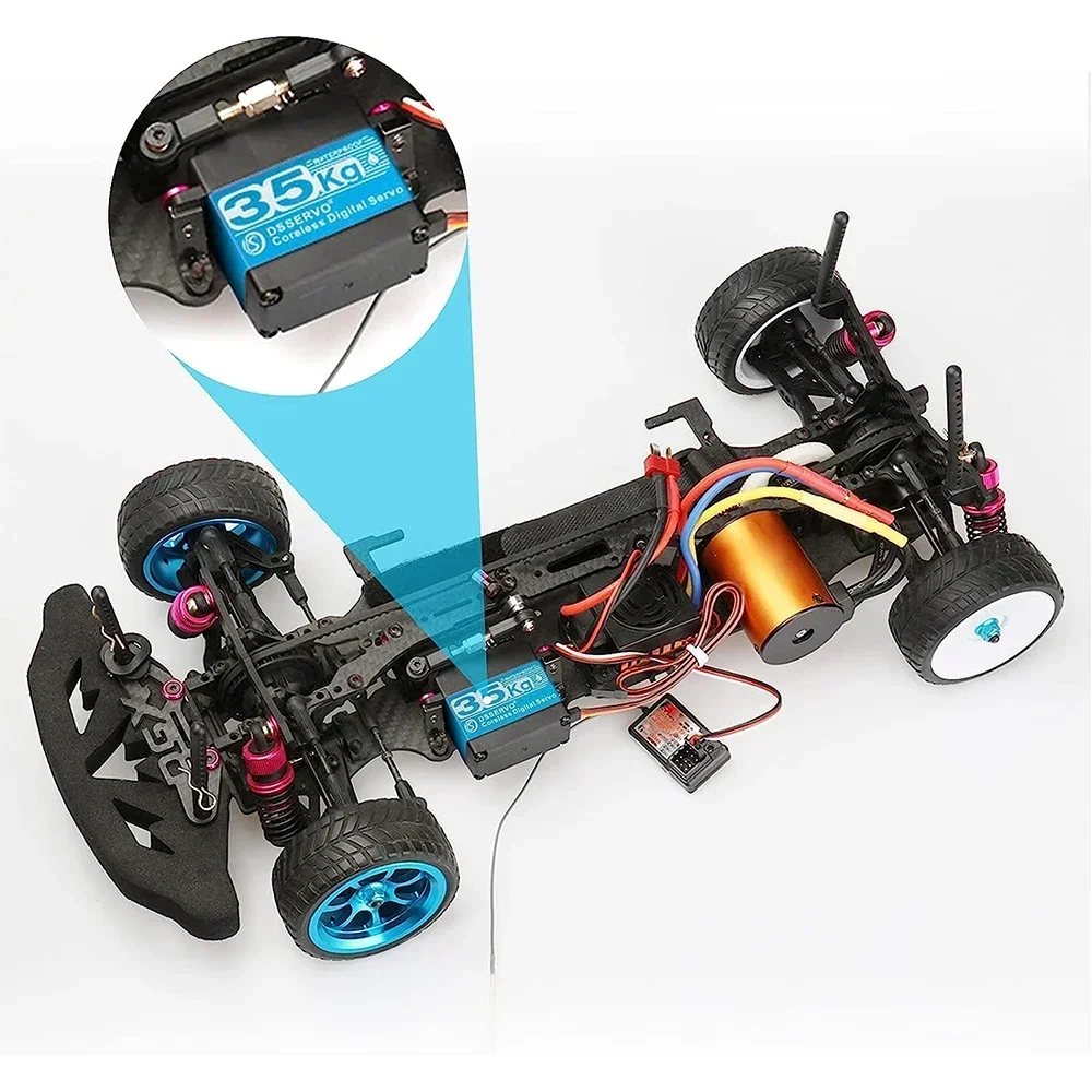 25kg 35kg 45kg ds3225 ds3235 ds3245 motor coreless de alto torque servo digital inoxidável 180/270 graus para baja rc carro robô fpv