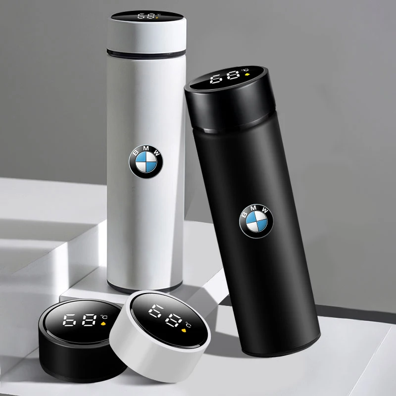 Portable Car Smart Thermos Bottle Temperature Display Cup Coffee Cup Logo for BMW E90 E91 E92 E93 M3 E60 E61 F10 Car Accessories