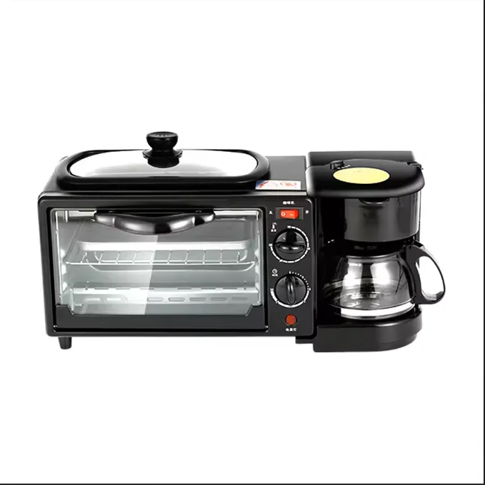 Automatic 3-in-1 Breakfast Machine Multifunctional Household Electric Coffee Toaster Oven Wholesale