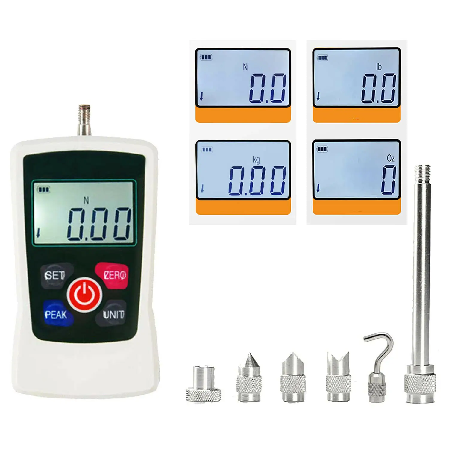 Digital Force Gauge Push Pull Tester Thrust Meter 5N with Load Division Value 0.001N