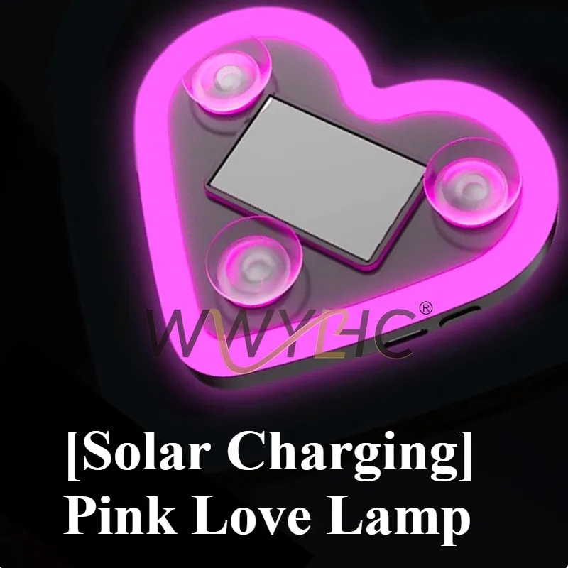 

Подходит для автомобиля, бесплатная проводка на солнечной энергии, светодиодный светильник Love Light, треугольное окно, беспроводная неоновая светящаяся колонка C, атмосфера салона автомобиля