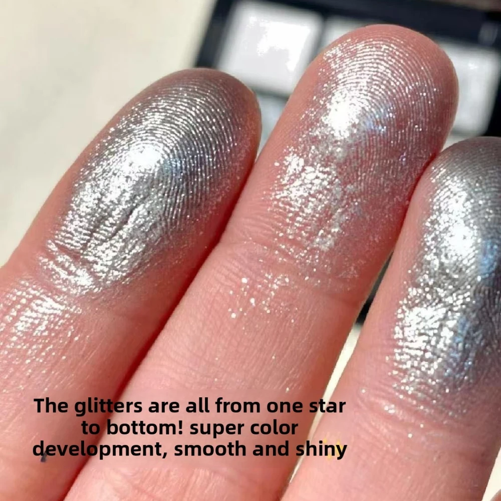 1 قطعة أسود داكن رمادي ظلال العيون لوحة فضي الألوان لامع ماتي إنهاء سموكي أنماط مرحلة أداء الحفلات ماكياج 9 ألوان #1