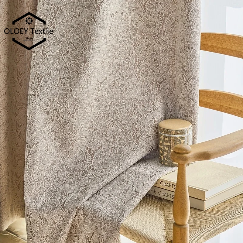 

Blackout Thermal Curtains for Bedroom Living Room Lace Sheer Jacquard French Window Custom Size Balcony Drapes Insulated Luxury