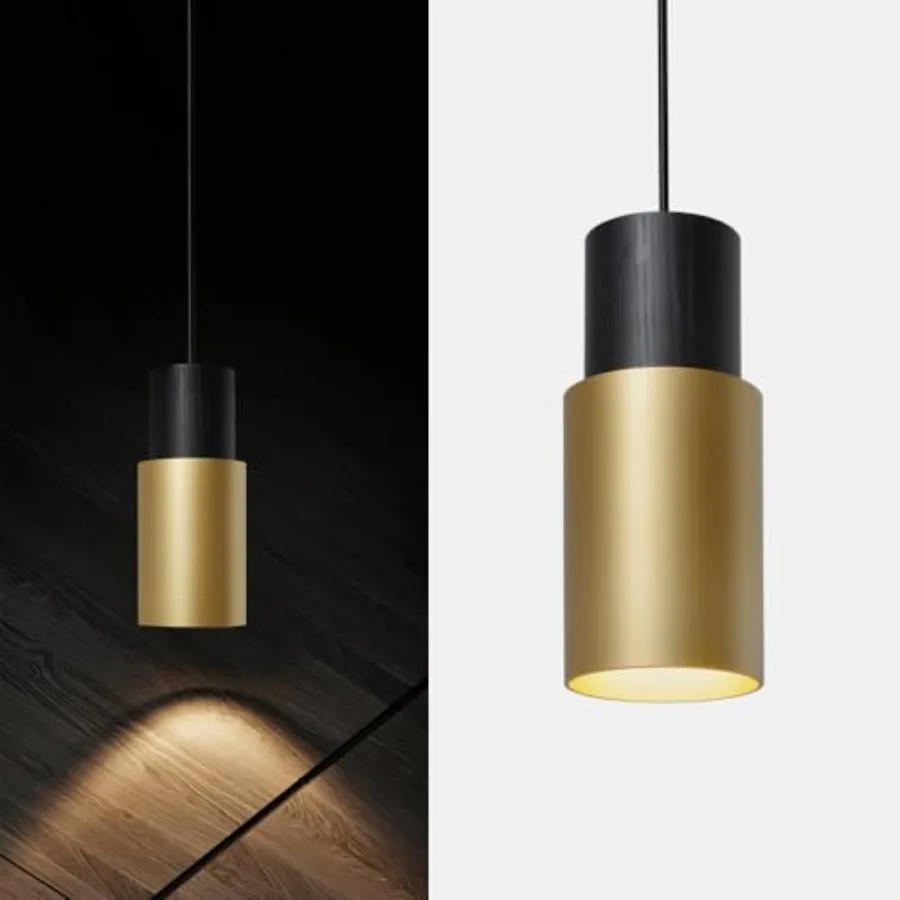 

Gold Pendant LightModern Black Kitchen Island Light Vintage Wood Hanging Lamp Height Adjustable Pendant Light Fixture for Night
