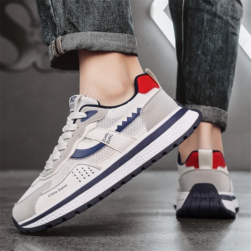 

Новинка 2023 года, летняя мужская дышащая повседневная спортивная обувь с сеткой, модные трендовые удобные кроссовки на толстой подошве для прогулок на открытом воздухе