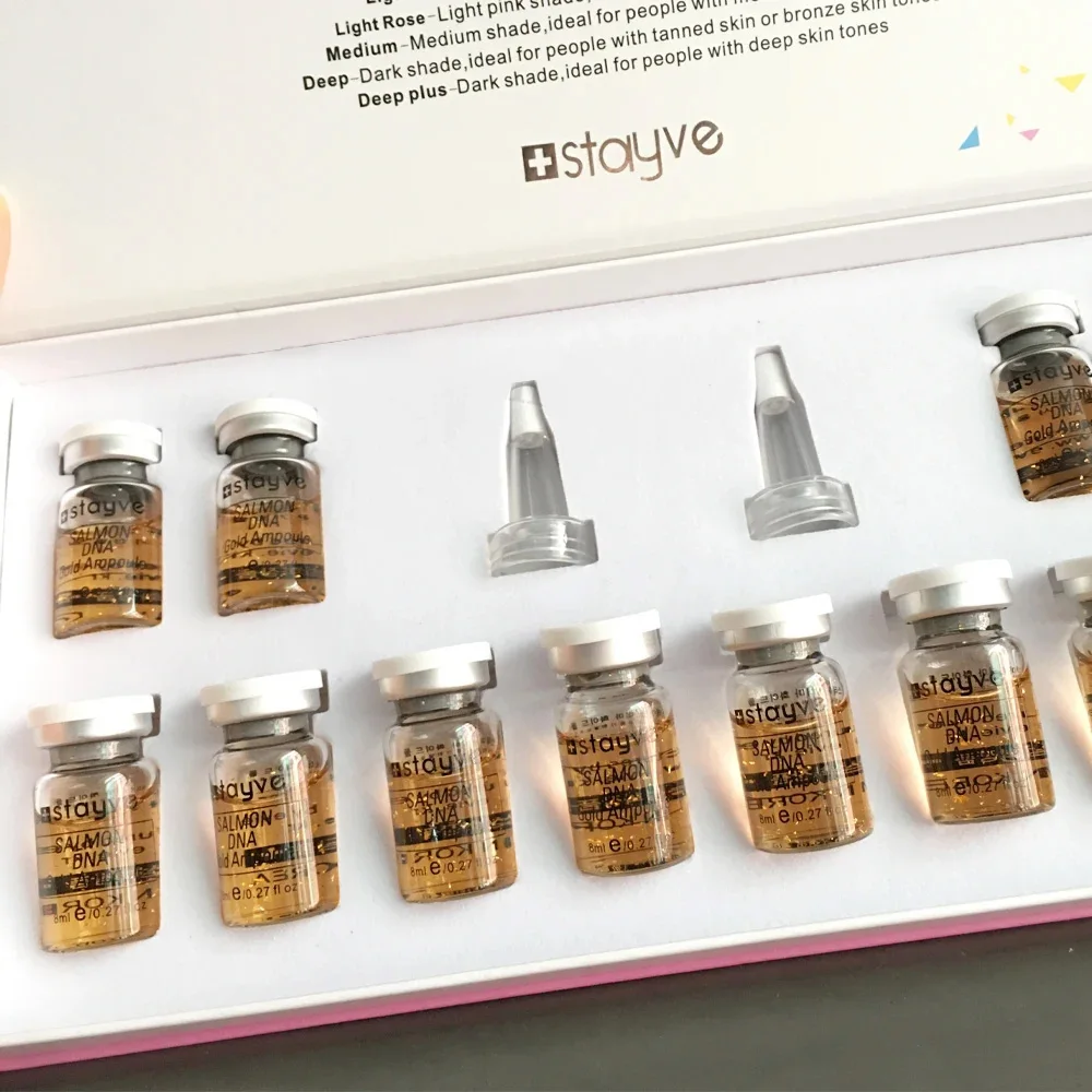 Stayve-Kit de suero de ampolla dorada de ADN de salmón, 8ml, ingredientes naturales, hidratante, tierno, lifting, reafirmante, cuidado Facial de la piel