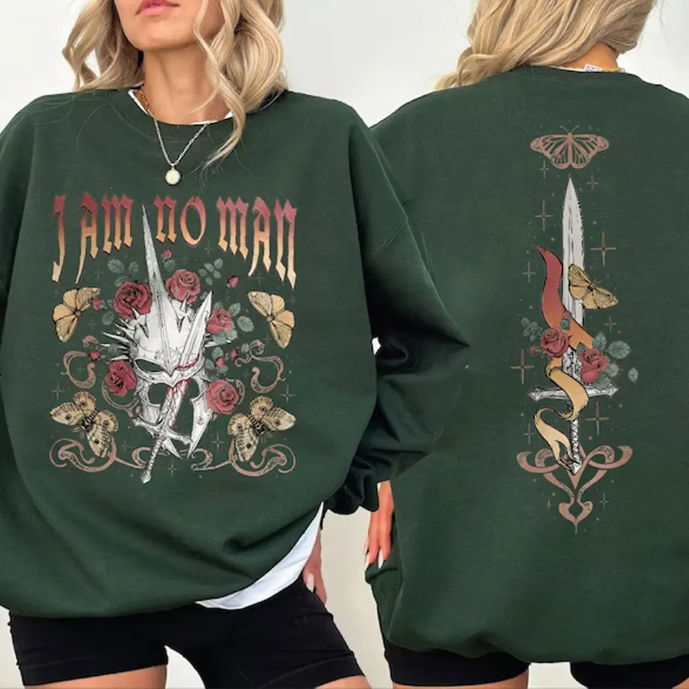 

I Am No Man Sweatshirt & Hoodie, Book Lover Sweatshirt, Feminist Sweatshirt, Fantasy Merch, Reading Fandom Literature Sweatshirt
