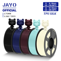 JAYO TPU SILK 3D Printer Filament 98A TPU Filament 1.75mm Silk Rainbow SILK PLA PLUS 3D Filament Glossy Silk Surface 5Rolls/set
