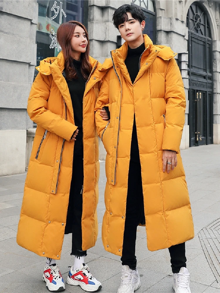 Women Winter Jacket 2022 New 90% White Duck Down Thick (Winter) Warm Long Down Coat Top Quality Hat Detachable Parkas