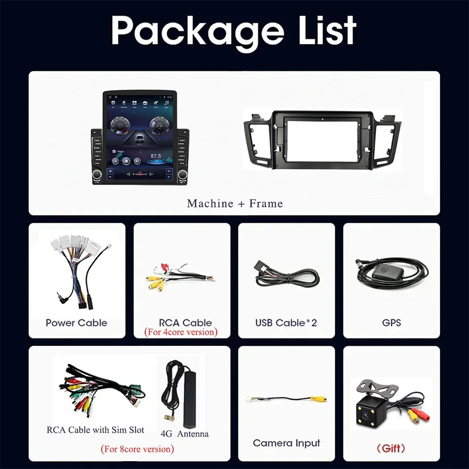 Octa Core 8G+128G Android 14.0 For Toyota RAV4 RAV 4 2012 - 2018 Car Auto Radio Stereo Video DVD Player GPS Navi Multimedia HU