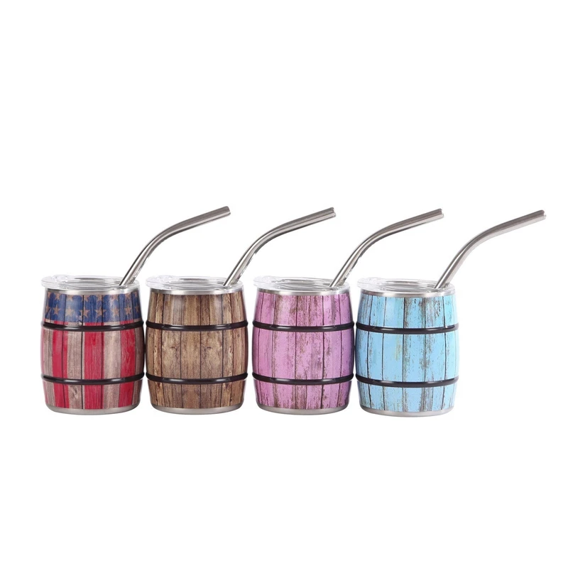 Mini Wine Glass New Portable Wine Barrel Stainless Steel Straw Small Capacity Easy To Drink Outdoor Beer Glass Accessories