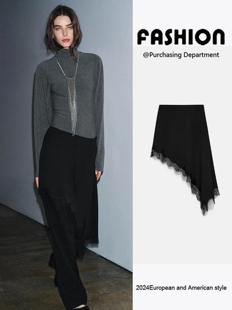 Winter 2025, neues Damen-Faja-Schlankheits-vielseitiges, asymmetrisches Spitzen-Ethno-Bühnenkostüm mit mittlerer Taille und Premium-Qualität