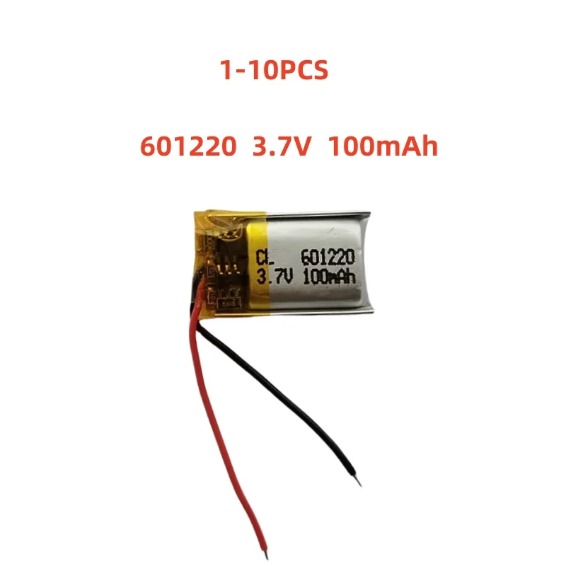 

601220 3.7V 100mAh Small Size Lipo Rechargeable Battery Lithium Polymer For MP3 Bluetooth MID headset headphone video pen