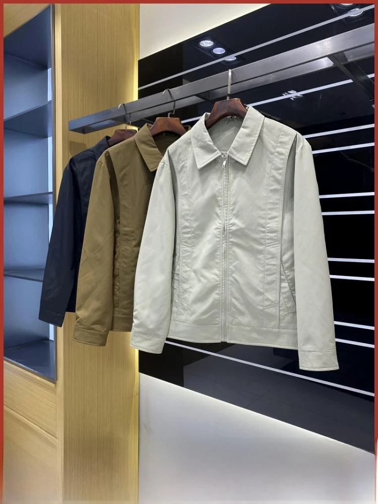 

High-Texture Men's Casual Faionable Mermaid Collar Jaet Autumn Winter New Sle Stand Fit Zipper Polyester Fiber Coat