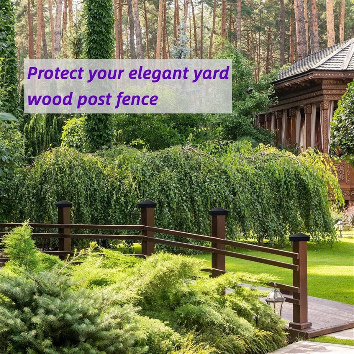 ABNH (3,5 pulgadas x 3,5 pulgadas) tapas de postes de cerca de madera, impermeables a prueba de rayos UV, mantienen el poste de grietas y aposamiento para tapas de postes cubierta 6 piezas