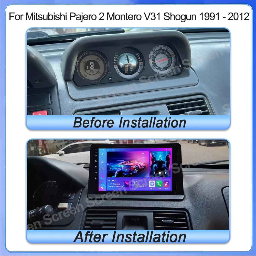 Android 16 Car Radio For Mitsubishi Pajero 2 Montero V31 Shogun 1991-2012 Multimedia GPS Stereo Navigation Carplay Auto 5G 2 Din