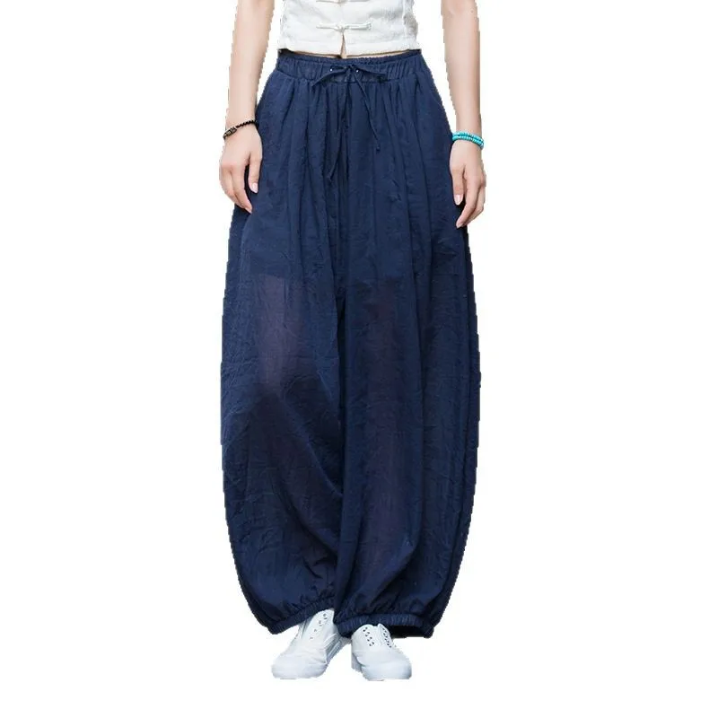 A/W Ramie Women's Pants - Zen Inspired Lightweight Bloomers for Meditation.