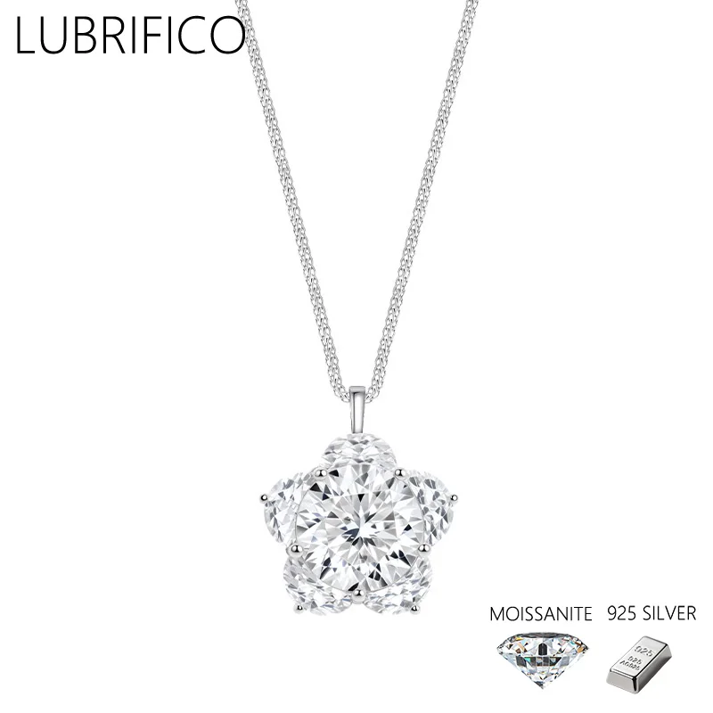 

2.0 Ct D Color Flowers Shape Moissanite Necklace 925 Sterling Silver Lad Diamond Pendant For Women Fine Jewelry Wedding Party