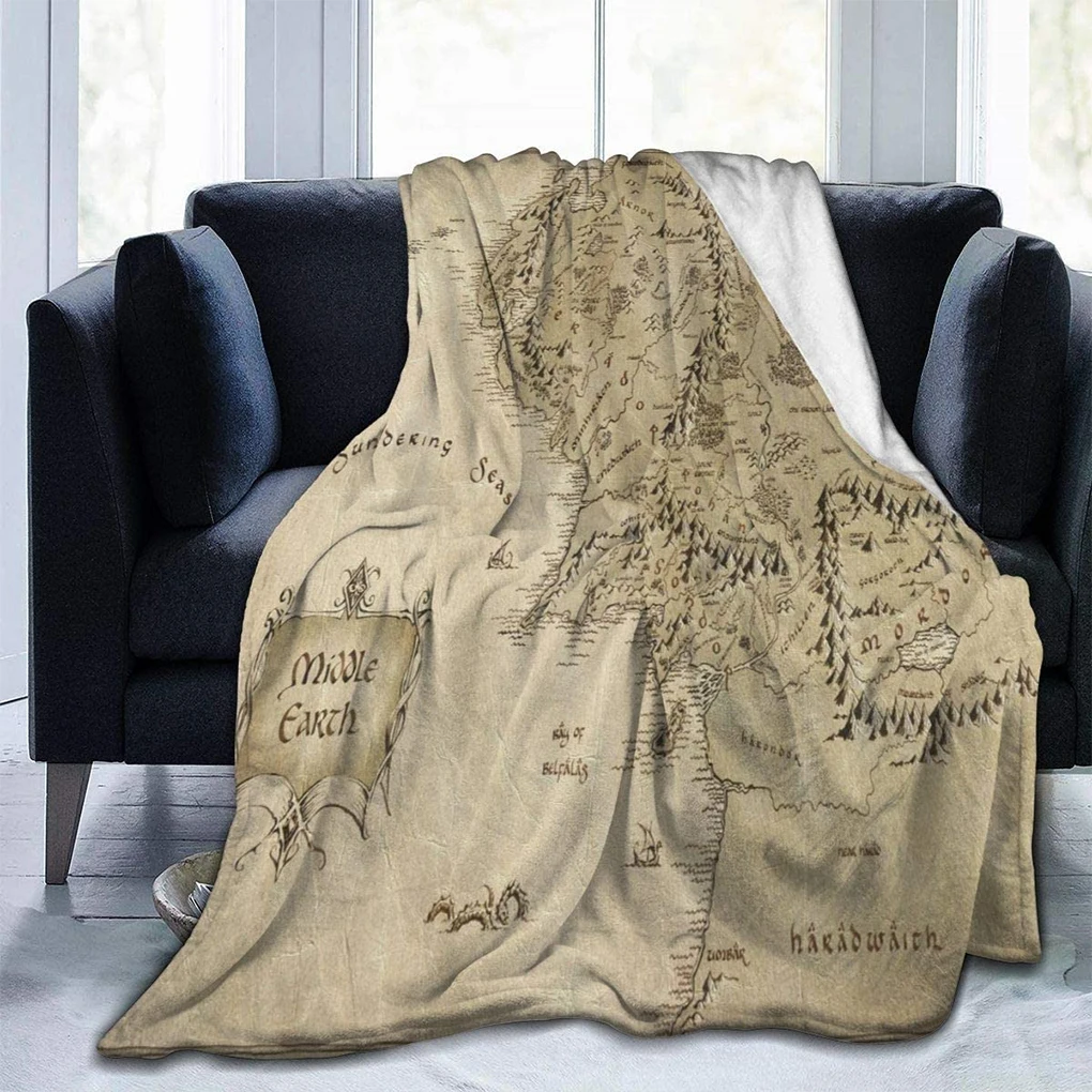 Fade Resistant Middle Earth Map Lord Of Ring Style Blanket – Beautiful Will Stand Test Of Time style 1