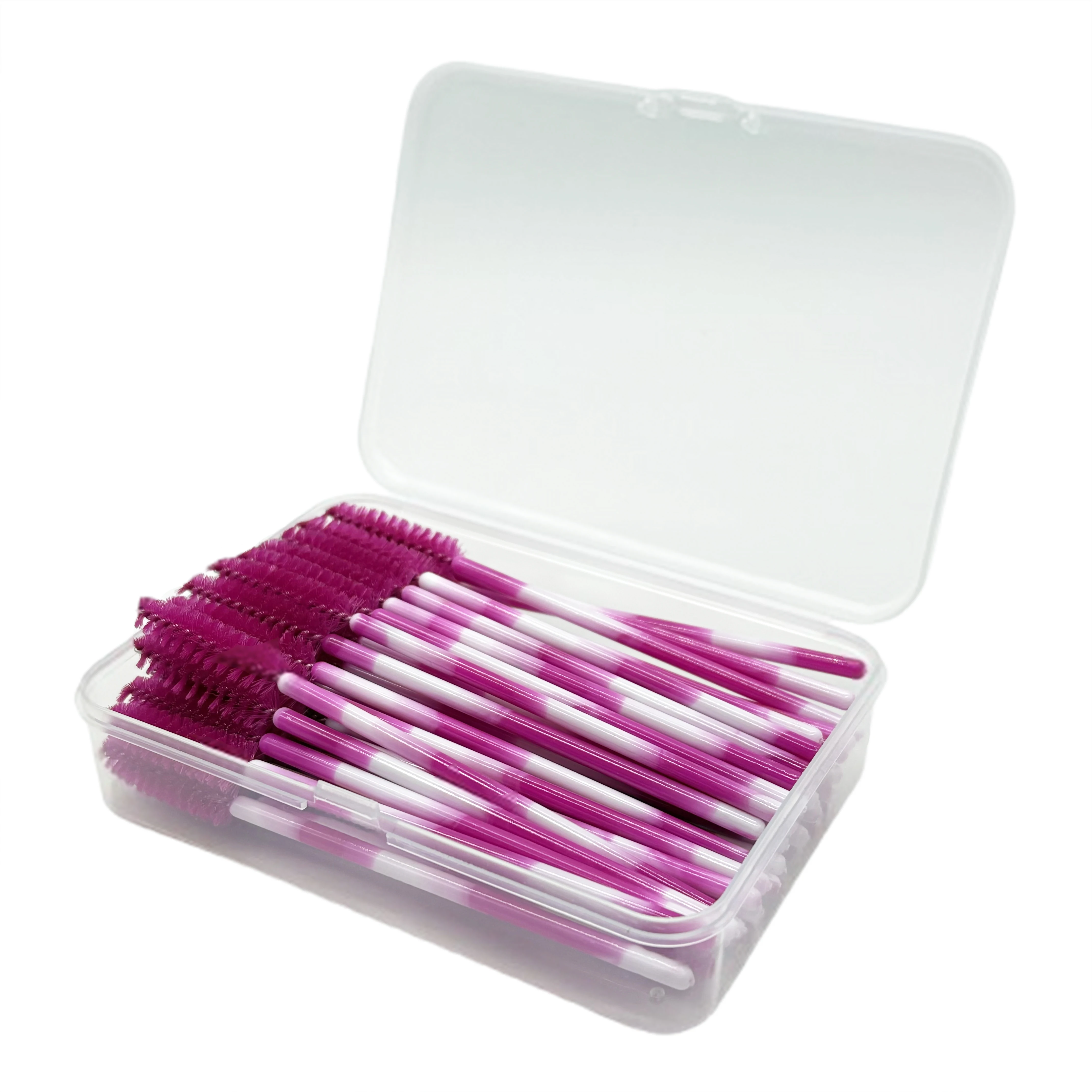 صندوق شفاف 50 قطعة فرشاة للمكياج رمش الحاجب فرش مشط المتاح عصا الماسكارا الرموش تمديد لوازم