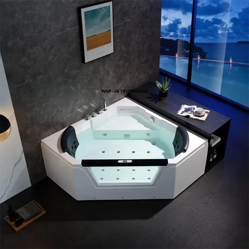 

Freestanding Acrylic Adult SPA Whirlpool Massage Bathtub with Colorful Light Indoor/Outdoor Use for Villa Bathrooms