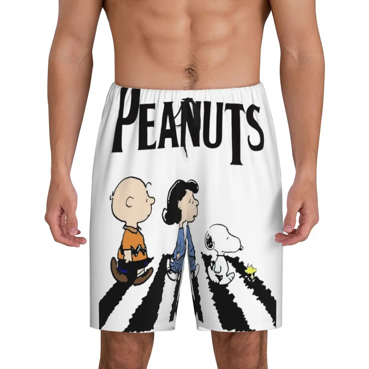 

Пользовательские манга Снупи Вудсток мультфильм собака пижамные штаны для мужчин шорты для сна для отдыха на шнурке пижамы с карманами