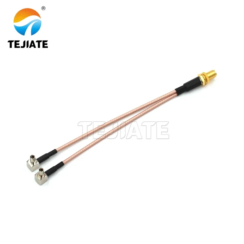 1PCS SMA-KY to two TS9-JW 4G antenna adapter cables, one to two SMA female to two TS9 bent male RG316 TS9 Right Angle male