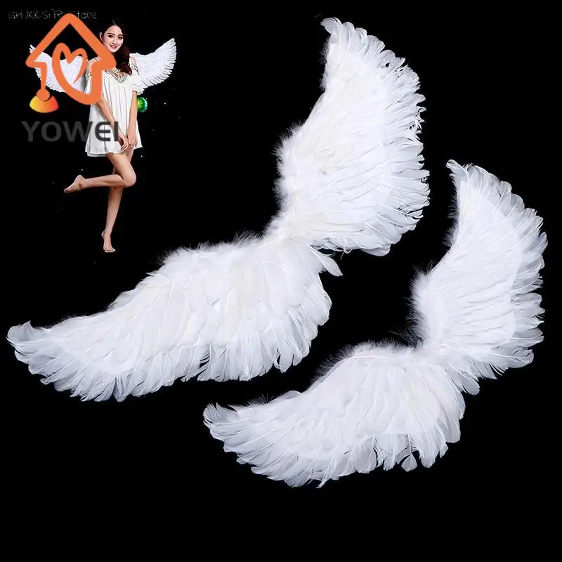 1PC Kids Adult Party Swallow White Angel Feather Wings Wands Cosplay Elastic Straps Wedding Birthday Halloween Christmas