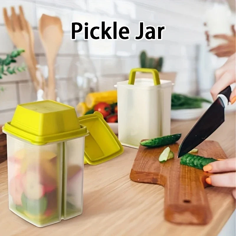 

Reusable Pickle Jars Multipurpose with Strainer Insert Leak Proof Food Saver Container for Fresh Fruit or Pickled Vegetables