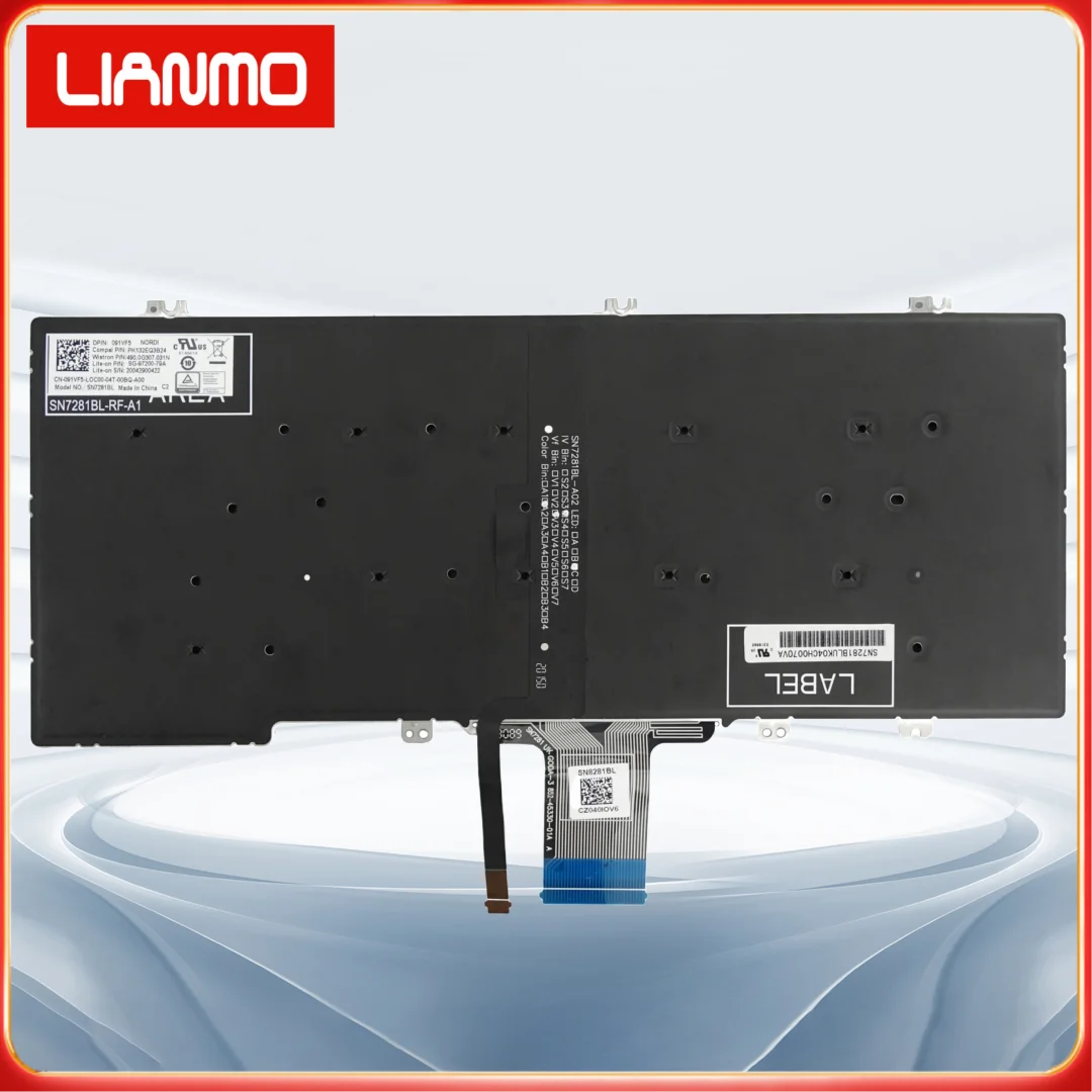 Klawiatura US/UK/Hiszpańska/Latynoska Hiszpańska/Grecka z podświetleniem do DELL Latitude 3300 5200 5300 7200 7300 3301 — zdjęcie produktu 6
