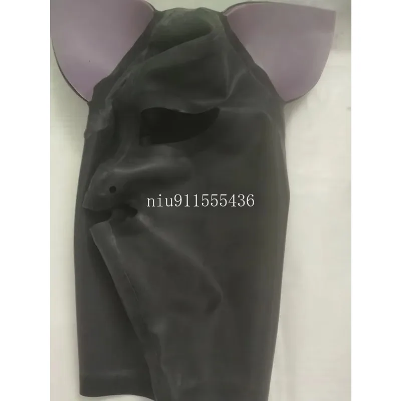 

Latex Mask Rubber Unisex Hood Cosplay Back Zipper Rubber Fetish Cosplay Mask Latex Headgear Customized XS-XXL