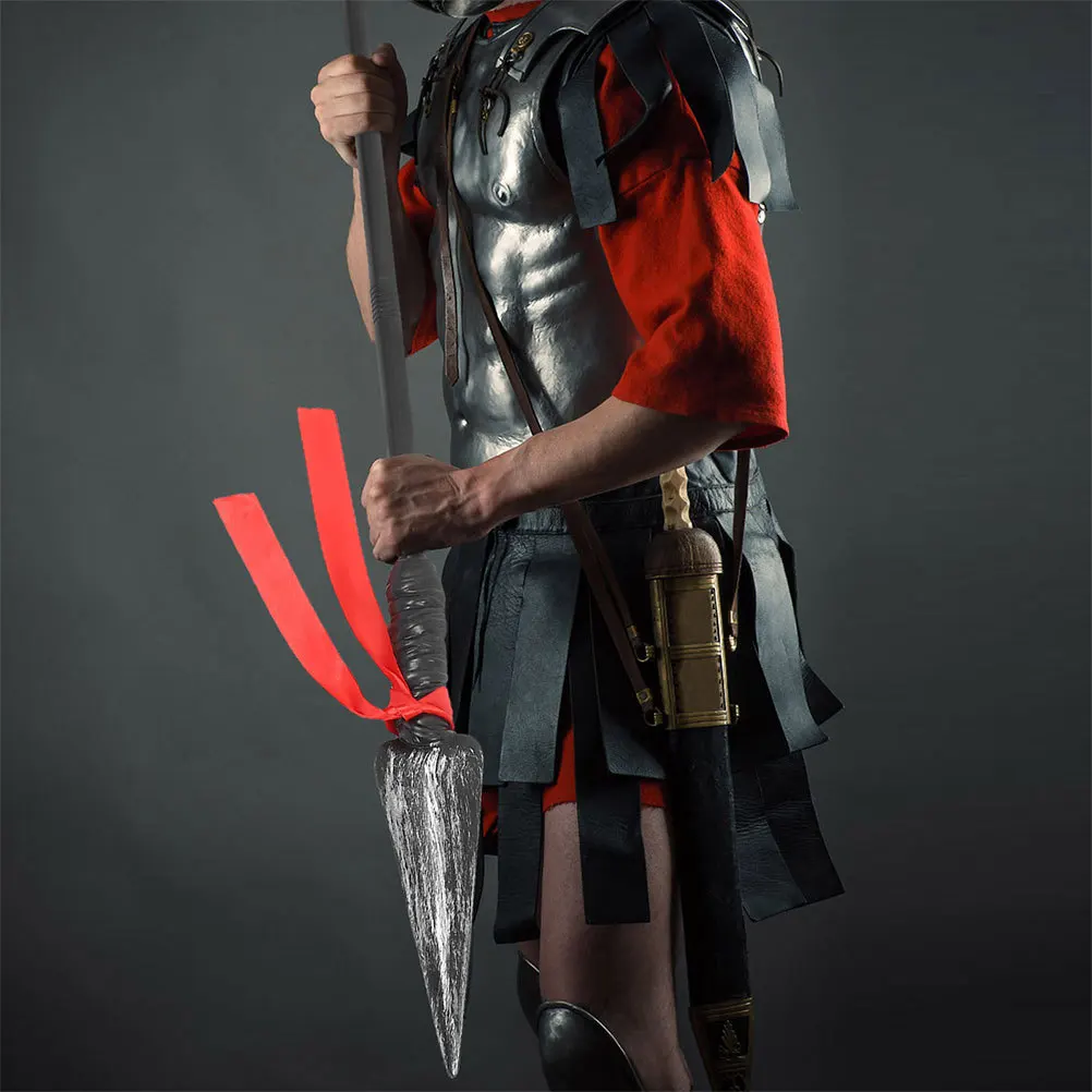 2Pcs Medieval Knight Costume Props Red Tassels Lightweight Roman Cosplay Accessories for Dress-Up Party Stage Performance Role