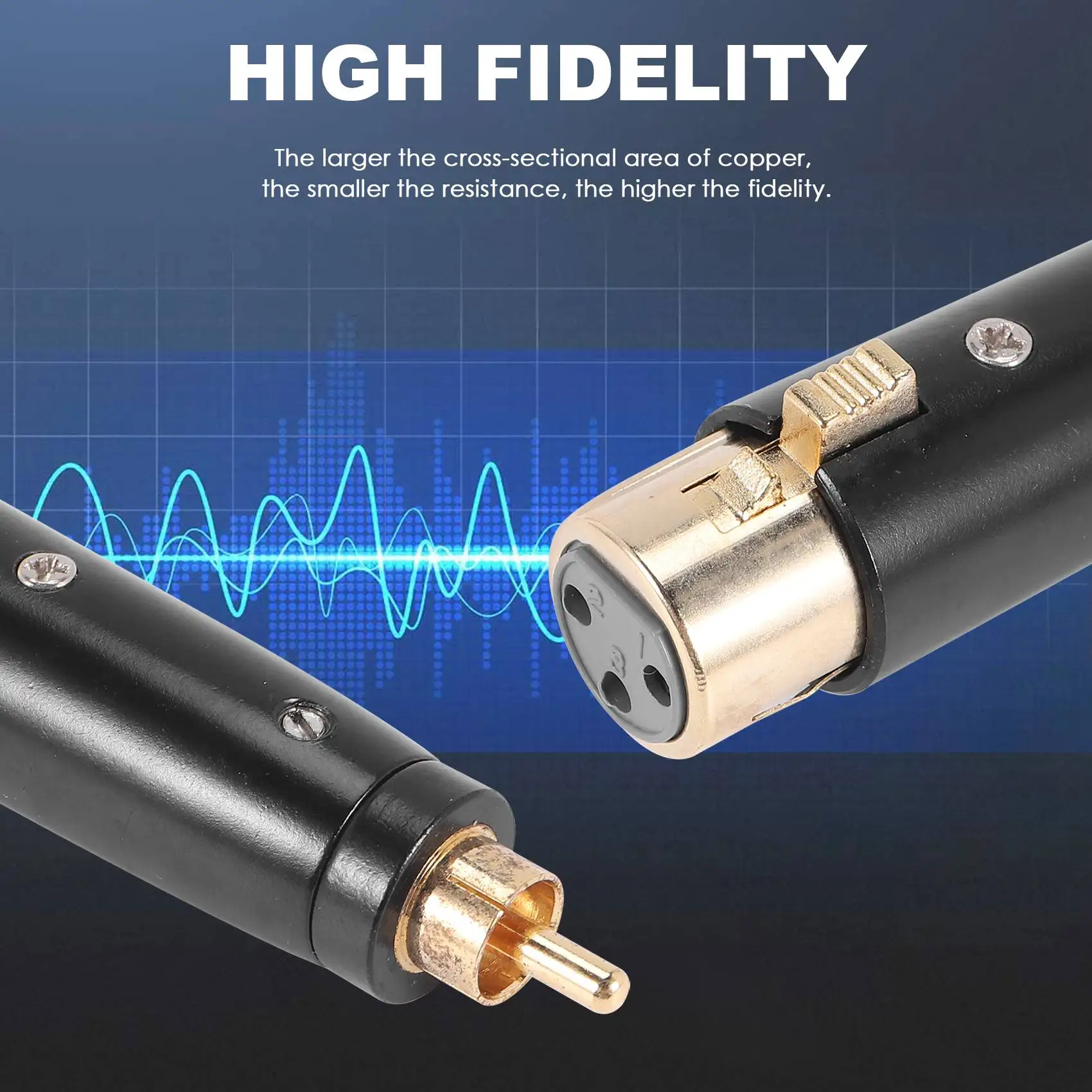 XLR-RCA 어댑터, RCA 수-XLR 수-XLR 암 플러그 어댑터, 스테레오 마이크 케이블용