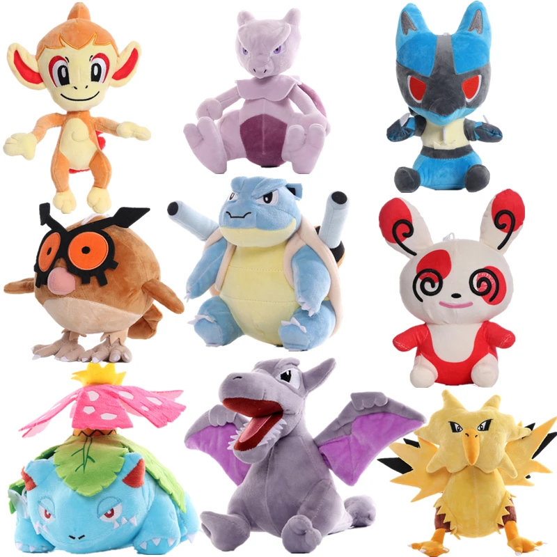 15-35cm Plush Toy Anime Figure  Charizard Mewtwo Eevee Mew Lucario Gengar Stuffed Doll Pendant Toy Kids Xmas Gift