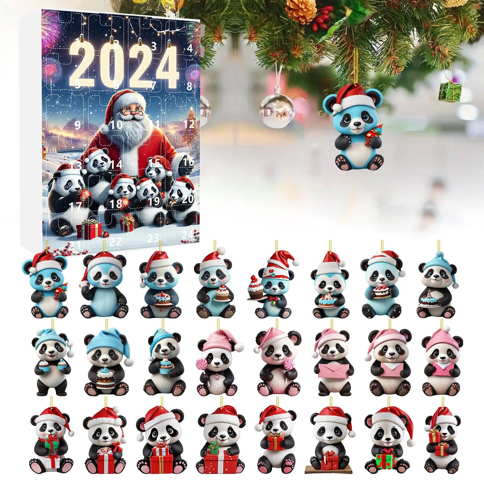 Temporizzatori di sabbia da 3 minuti 1 calendario dell'Avvento con ciondolo natalizio Set 2024 Calendario per il conto alla rovescia di Natale da 24 giorni Timer da cucina per gatti Carica