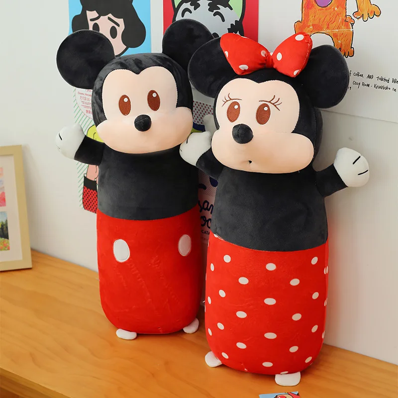 Disney Mickey Anime Peripheral Cartoon Cylinder Pillow Large Cloth Doll Children'S Gift Wholesale Plush Toy Birthday Gift