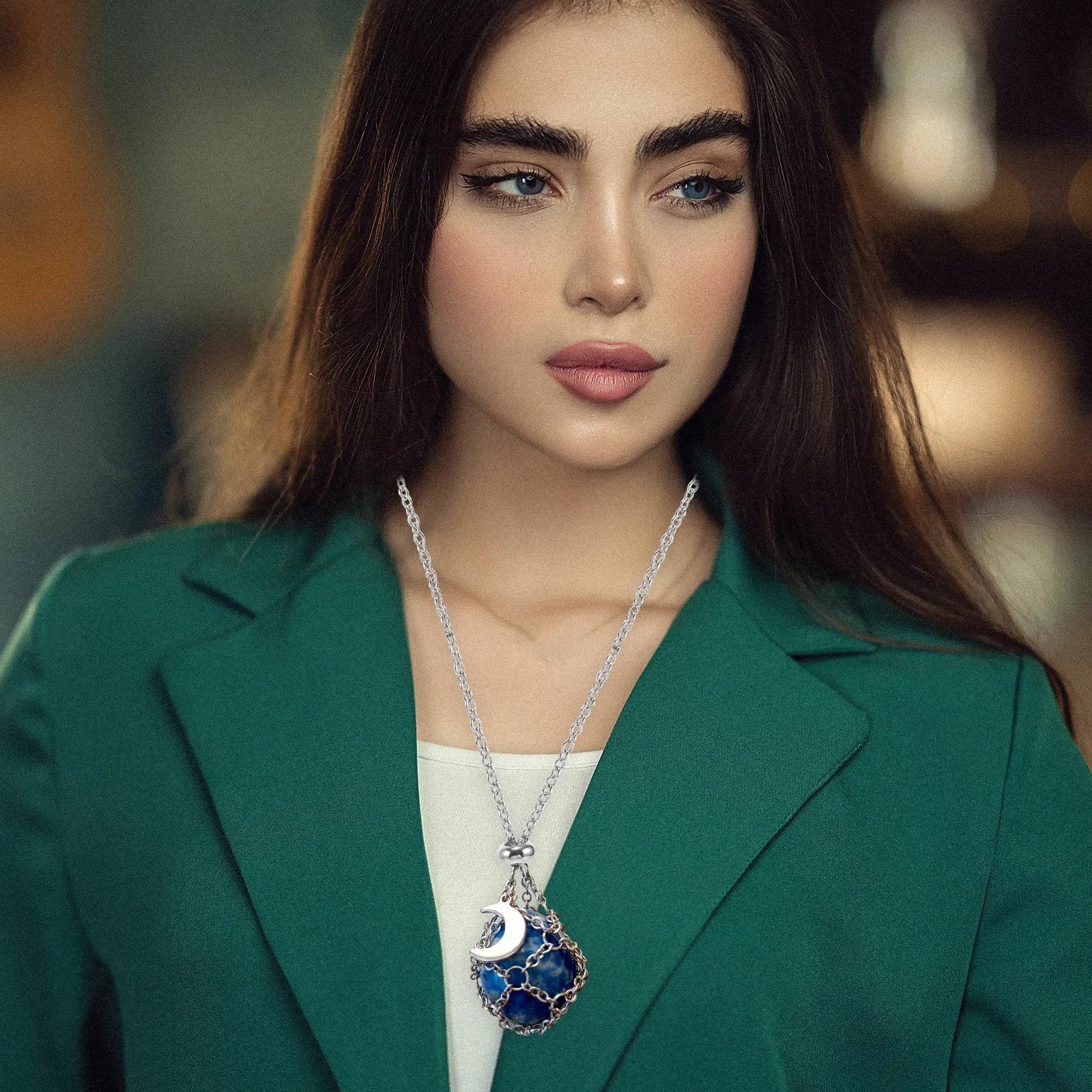 

Crystal Stone Holder Necklace For Women Mesh Cage Pendant Chain For Crystals Stones Beads, Crystal Cage Necklaces Holder