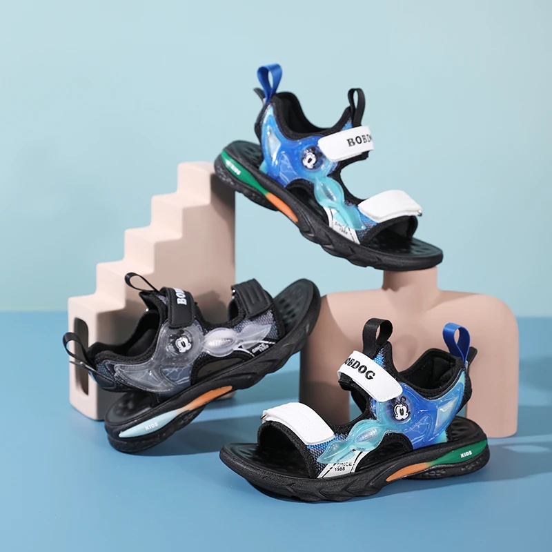 

Летние легкие пляжные сандалии для девочек, дышащие туфли с открытым носком, спортивные сандалии для мальчиков, быстросохнущие уличные сандалии для детей