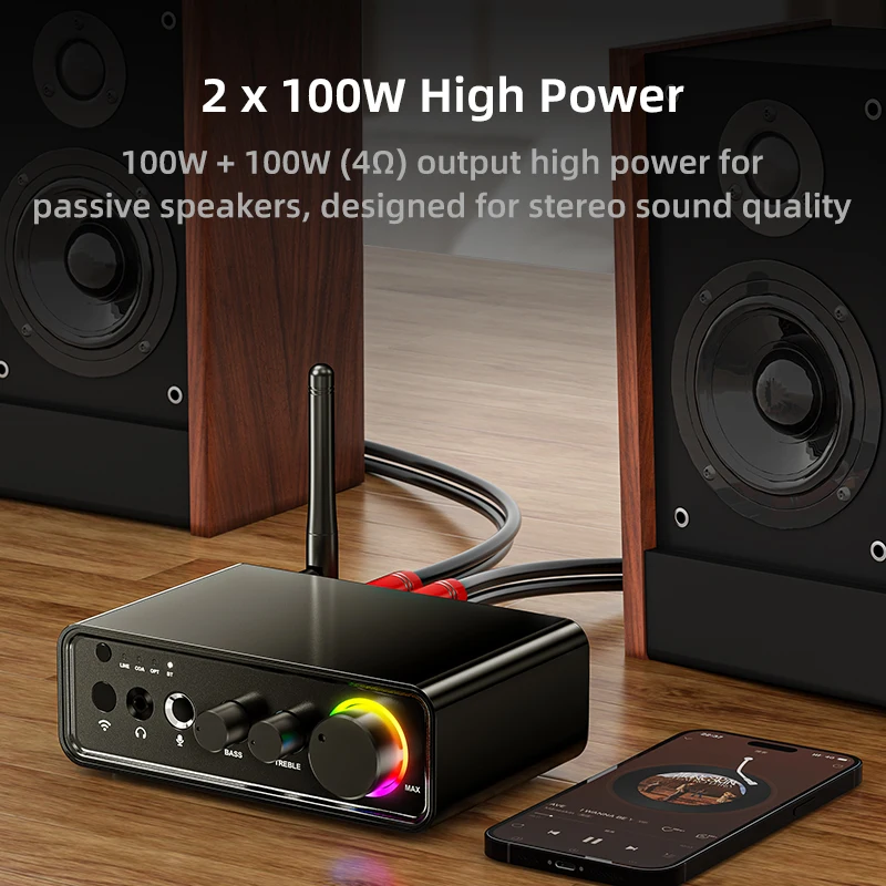 

M19 BT Home mini digital amplifier speaker power amplifier 200W audiophile grade bluetooth amplifier 5.3 dual channel