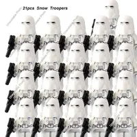 Hot Toys 21Pcs Star Wars Snow Troopers Building Blocks 501st Legion Compatible Blocks Darth Vader Cody Rex Bricks Figures Toys