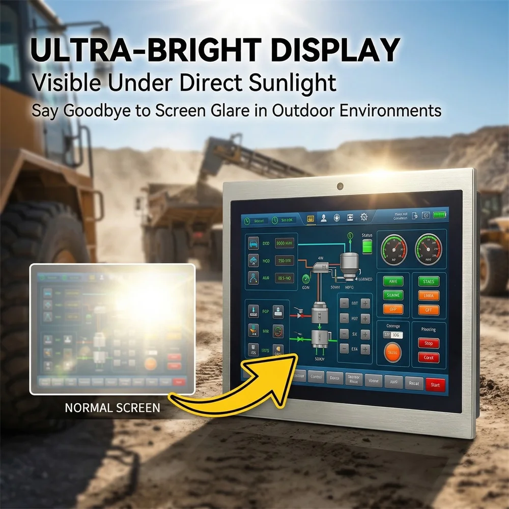 SS304 Stainless Steel Wide Temp Optical Bond 10 Point Touch IP67 Waterproof Industrial Panel PC