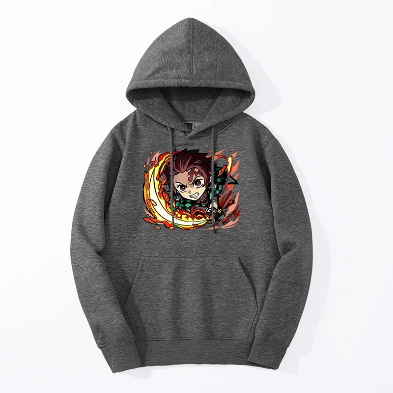 Demon Slayer Winter Men's Fashion Fitness Sweatshirt Hoodie Simple Kimetsu no Yaiba Tanjirou Nezuko Sweatshirts Fashion Hoody