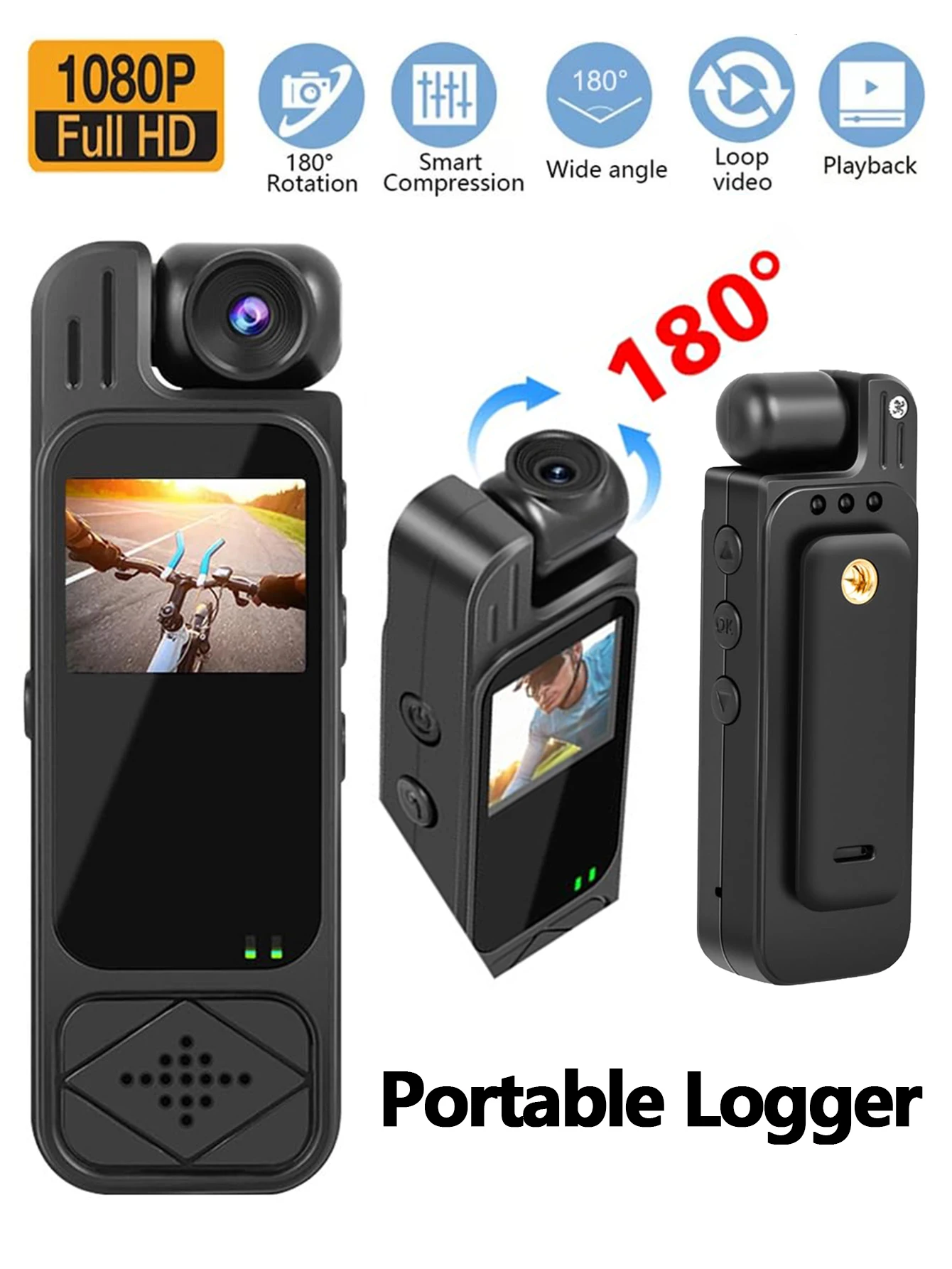 1080P Sports HD Mini Camera Outdoor Mini Camera Portable Digital Video Recorder BodyCam Infrared Night Vision Police Camcorder