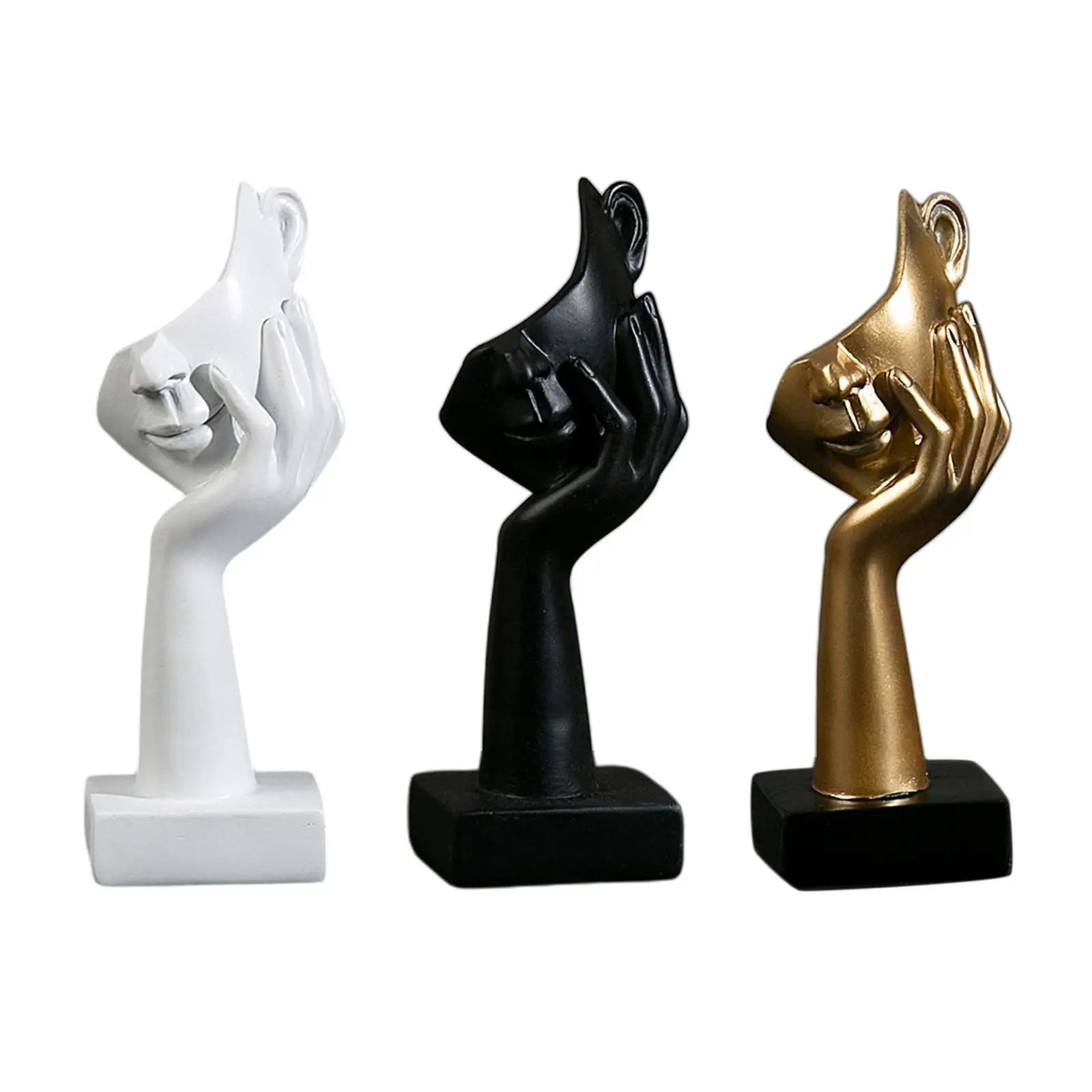 Modern Thinker Statue Half Face Sculpture, Abstract Art Figurine Decor Characters Ornament for Home Table Living Room