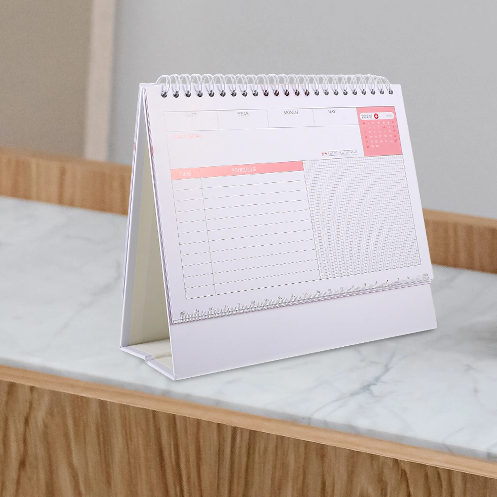 

Year of The Dragon 2024 Desk Calendar Small Horizontal Design Sturdy Holder Office Home Decor Reliable Material Tabletop Monthly