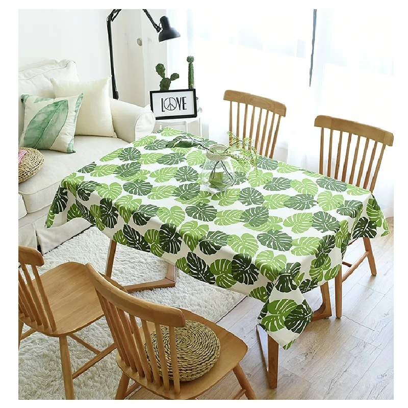 

Fresh European Style Rectangular Tablecloth, Tropical Rain Forest Table Cover, Coffee Table Cover