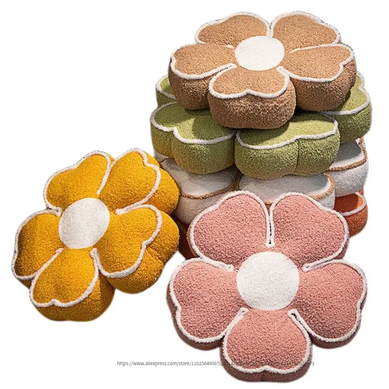 40/50/70cm Lucky Four Leaf Clover Flower Seat Cushion Stuffed Colorful Sakura Flower Plush Pillow Sofa Chair Decoration Kid Gift