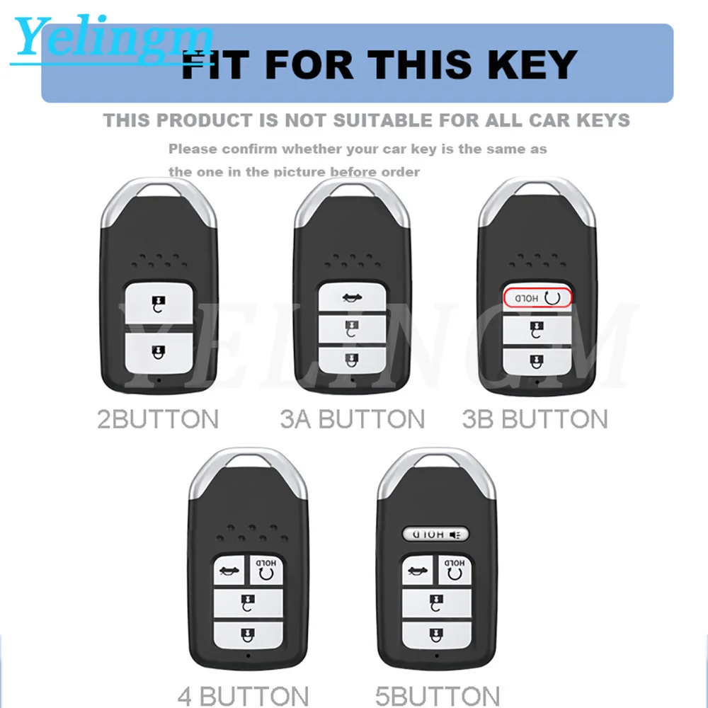 Black Transparent Smart Car Key Fob Case Cover Keychain for Honda Accord Civic CRV HRV Jazz Insight Pilot Passport Ridgeline
