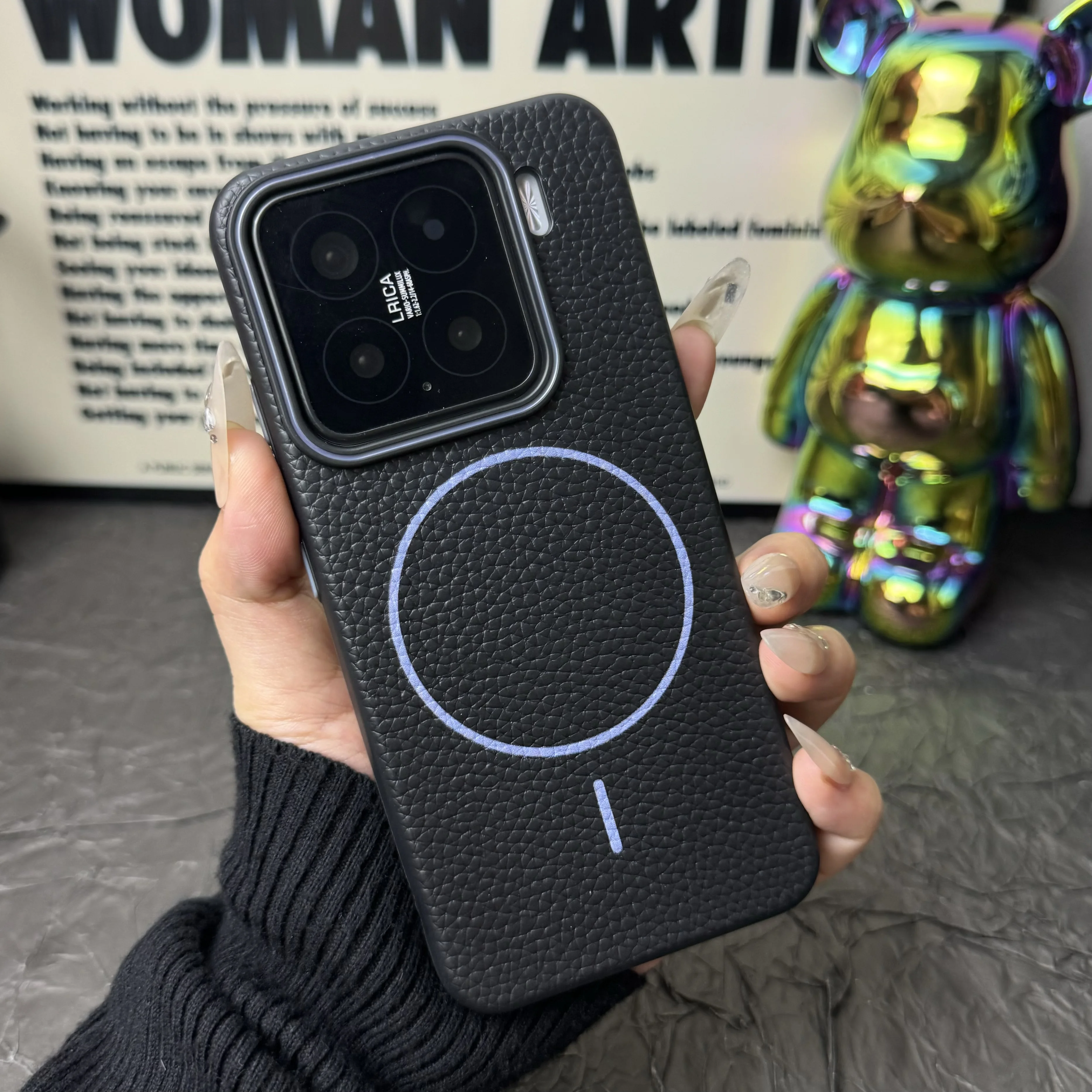 

Мягкий простой деловой чехол из ТПУ с текстурой личи для Xiaomi 13 14 Ultra 15 Pro, магнитный защитный чехол с беспроводной зарядкой