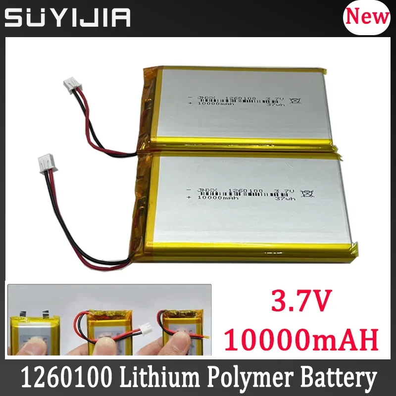 1260100 3.7V 10000mAh Real Capacity Lithium Polymer Battery Large Capacity for Mobile Power Supply Bluetooth Speaker Tablet PC